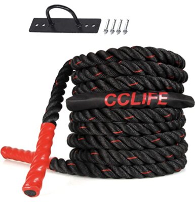 CCLIFE - Migliore corda battle rope per ancoraggio a muro incluso
