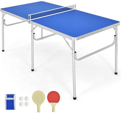 Tavolo da Ping Pong Pieghevole valigetta legno e Acciaio racchette omaggio 