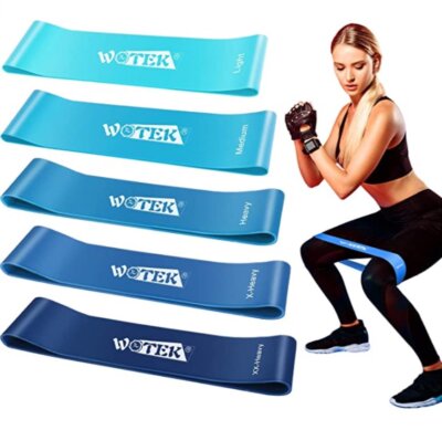 POWRX Elastici fitness »senza lattice« ideali per esercizi di ginnastica PDF workout fisioterapia Ottimi anche per potenziamento e tonificazione muscolare yoga e pilates Colore e resistenza a scelta 